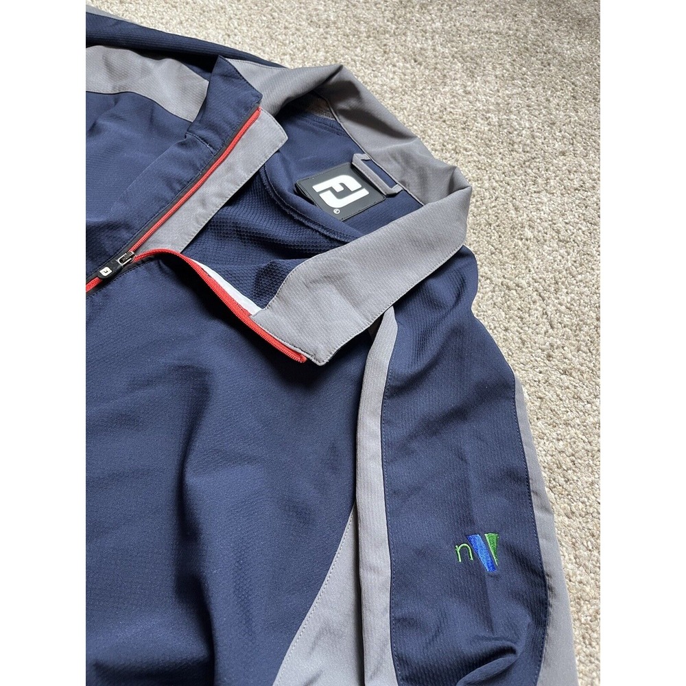 FJ Footjoy Mens Golf‎ 1/4 Zip Navy Blue/Gray Pullover Size Large/L